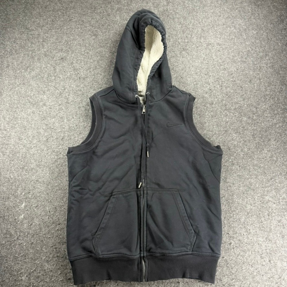 Nike Athletic Dept Vest Womens Large Full‎ Zip Fleece Lined Hooded Sleeveless